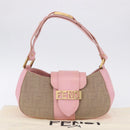 FENDI Zucca Canvas Shoulder Bag Pink Gold Auth 202168V-28