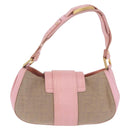 FENDI Zucca Canvas Shoulder Bag Pink Gold Auth 202168V-3