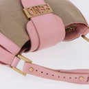 FENDI Zucca Canvas Shoulder Bag Pink Gold Auth 202168V-6