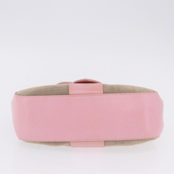 FENDI Zucca Canvas Shoulder Bag Pink Gold Auth 202168V