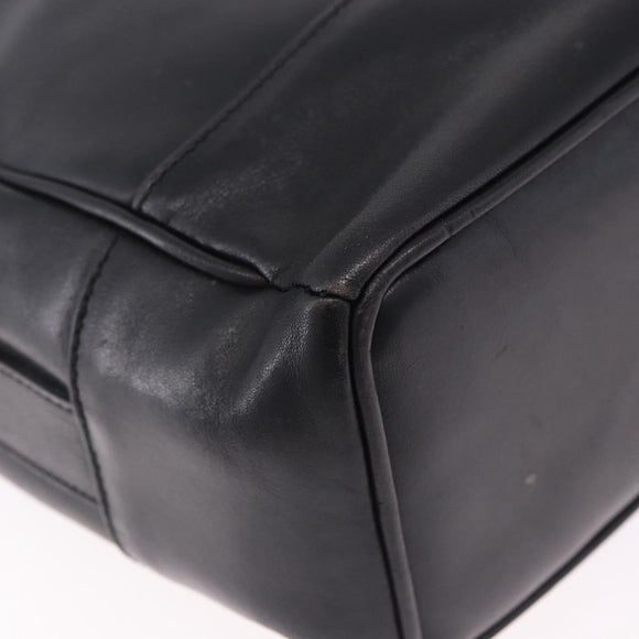 BALLY Shoulder Bag Leather Black Gold Tone Auth 202169