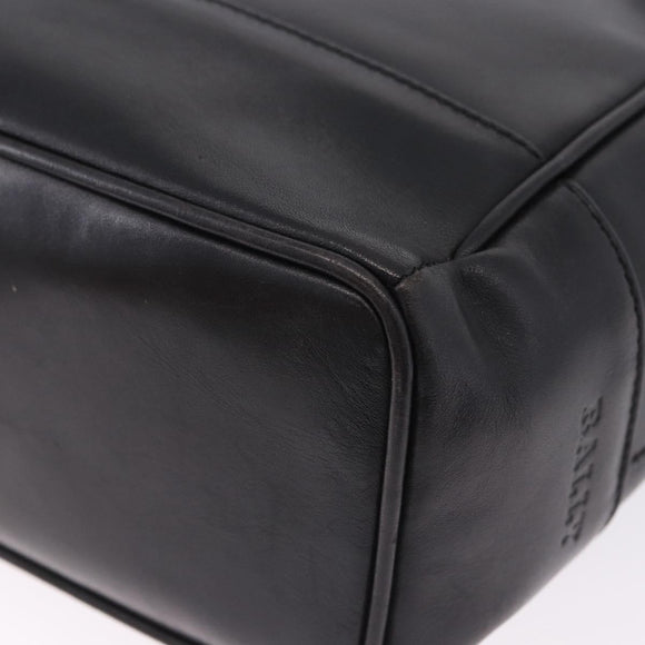 BALLY Shoulder Bag Leather Black Gold Tone Auth 202169