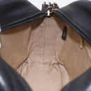 BALLY Shoulder Bag Leather Black Gold Tone Auth 202169-19