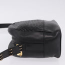 BALLY Shoulder Bag Leather Black Gold Tone Auth 202169-4