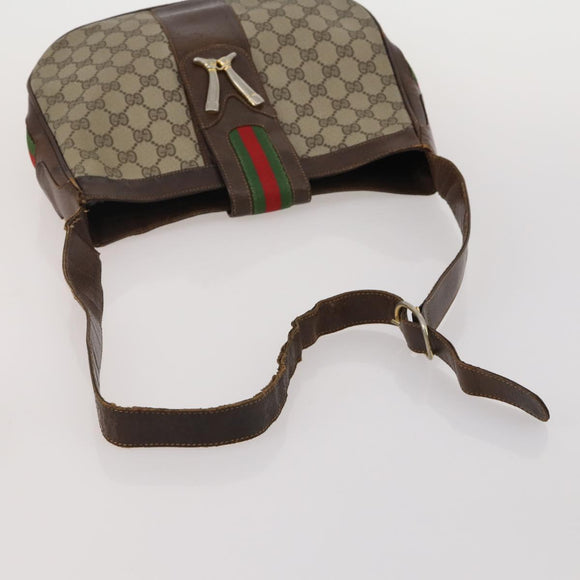 GUCCI GG Canvas Supreme Sherry Line Shoulder Tote Bag Beige Brown Auth 202170