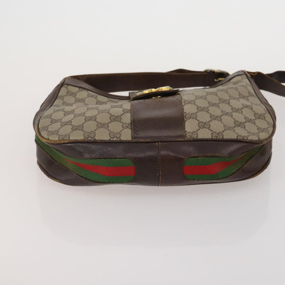 GUCCI GG Canvas Supreme Sherry Line Shoulder Tote Bag Beige Brown Auth 202170