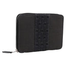 HERMES Her Line Perth PM Wallet Canvas Gray Silver Auth 202172A-1