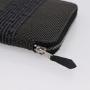 HERMES Her Line Perth PM Wallet Canvas Gray Silver Auth 202172A-10