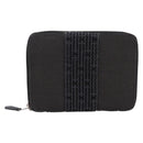HERMES Her Line Perth PM Wallet Canvas Gray Silver Auth 202172A-2