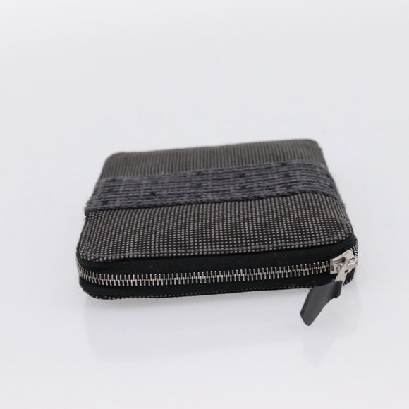 HERMES Her Line Perth PM Wallet Canvas Gray Silver Auth 202172A