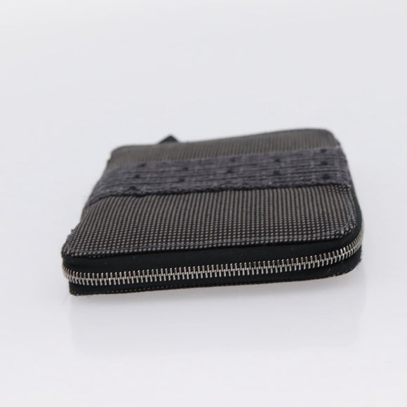 HERMES Her Line Perth PM Wallet Canvas Gray Silver Auth 202172A