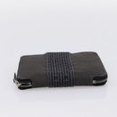 HERMES Her Line Perth PM Wallet Canvas Gray Silver Auth 202172A-7