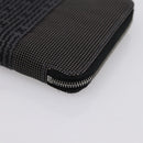 HERMES Her Line Perth PM Wallet Canvas Gray Silver Auth 202172A-8