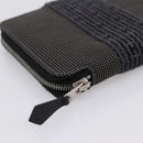 HERMES Her Line Perth PM Wallet Canvas Gray Silver Auth 202172A-9