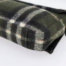 Burberrys Nova Check Shoulder Bag Wool Green Silver Auth 202175A-12