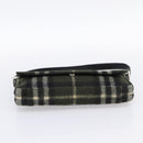 Burberrys Nova Check Shoulder Bag Wool Green Silver Auth 202175A-9