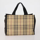 BURBERRY Nova Check Hand Bag Canvas 3 Set Beige Blue Auth 202176-10