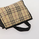 BURBERRY Nova Check Hand Bag Canvas 3 Set Beige Blue Auth 202176-12