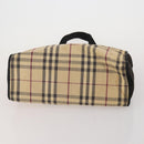 BURBERRY Nova Check Hand Bag Canvas 3 Set Beige Blue Auth 202176-14