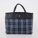 BURBERRY Nova Check Hand Bag Canvas 3 Set Beige Blue Auth 202176-16