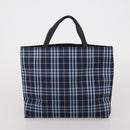 BURBERRY Nova Check Hand Bag Canvas 3 Set Beige Blue Auth 202176-17