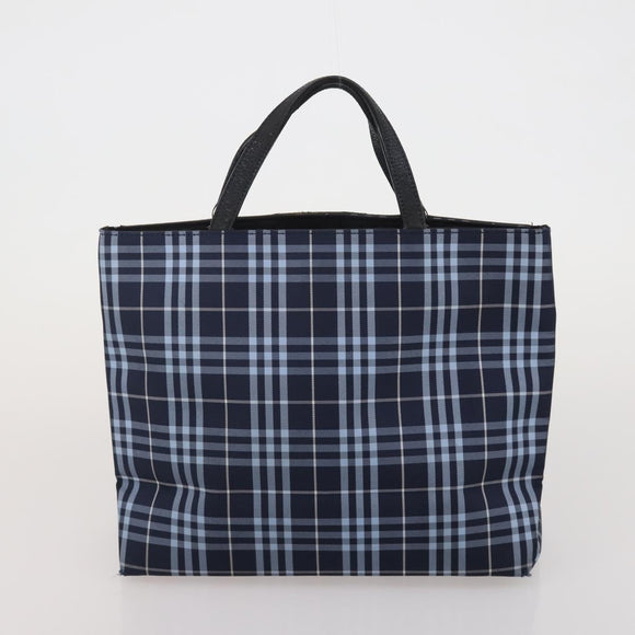BURBERRY Nova Check Hand Bag Canvas 3 Set Beige Blue Auth 202176