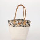BURBERRY Nova Check Hand Bag Canvas 3 Set Beige Blue Auth 202176-2