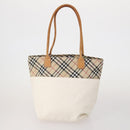 BURBERRY Nova Check Hand Bag Canvas 3 Set Beige Blue Auth 202176-3
