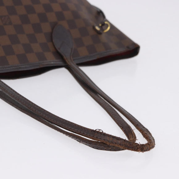 LOUIS VUITTON Damier Ebene Neverfull MM Tote Bag N51105 LV Auth 202177