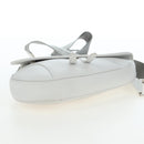 Christian Dior Saddle Shoulder Bag Leather White Silver Auth 202179V-6