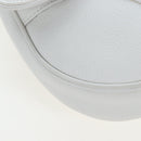 Christian Dior Saddle Shoulder Bag Leather White Silver Auth 202179V-17