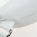 Christian Dior Saddle Shoulder Bag Leather White Silver Auth 202179V-19