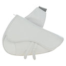 Christian Dior Saddle Shoulder Bag Leather White Silver Auth 202179V-13