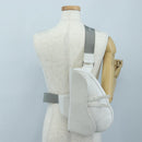 Christian Dior Saddle Shoulder Bag Leather White Silver Auth 202179V-27