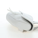 Christian Dior Saddle Shoulder Bag Leather White Silver Auth 202179V-5