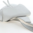 Christian Dior Saddle Shoulder Bag Leather White Silver Auth 202179V-14