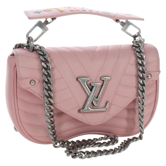 LOUIS VUITTON New Wave Chain Bag MM Shoulder Bag Pink M51944 LV Auth 202180V