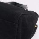 Miu Miu Hand Bag Canvas Black Gold Tone Auth 202181A-14