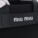 Miu Miu Hand Bag Canvas Black Gold Tone Auth 202181A-17
