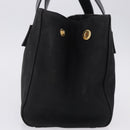 Miu Miu Hand Bag Canvas Black Gold Tone Auth 202181A-3