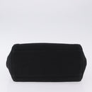 Miu Miu Hand Bag Canvas Black Gold Tone Auth 202181A-5