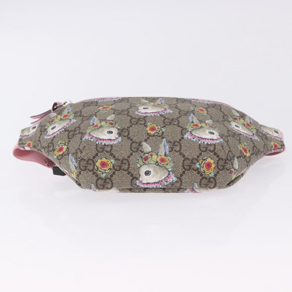 GUCCI GG Supreme Children's Body Bag PVC Pink Silver 502095 Auth 202183M