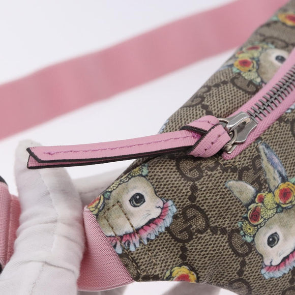 GUCCI GG Supreme Children's Body Bag PVC Pink Silver 502095 Auth 202183M