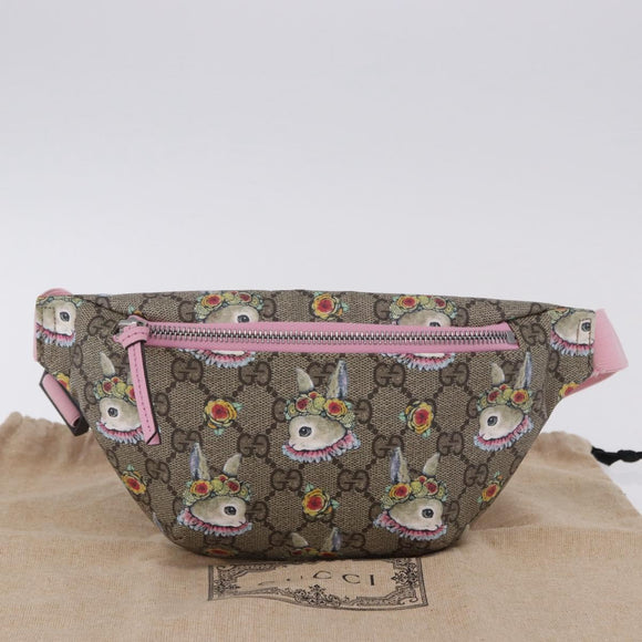 GUCCI GG Supreme Children's Body Bag PVC Pink Silver 502095 Auth 202183M