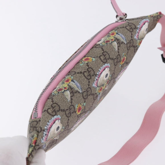 GUCCI GG Supreme Children's Body Bag PVC Pink Silver 502095 Auth 202183M