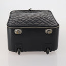 CHANEL Matelasse Suitcase Leather Black Silver CC Auth 202184-11