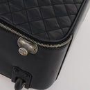 CHANEL Matelasse Suitcase Leather Black Silver CC Auth 202184-12