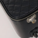 CHANEL Matelasse Suitcase Leather Black Silver CC Auth 202184-13