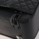 CHANEL Matelasse Suitcase Leather Black Silver CC Auth 202184-14