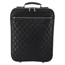 CHANEL Matelasse Suitcase Leather Black Silver CC Auth 202184-2